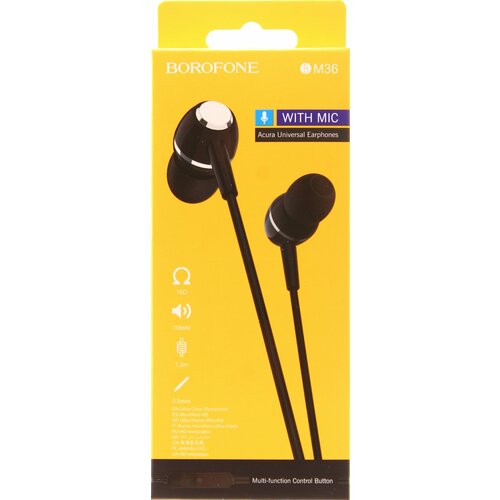 Наушники BOROFONE BM36 с микрофоном Черные 33800₽