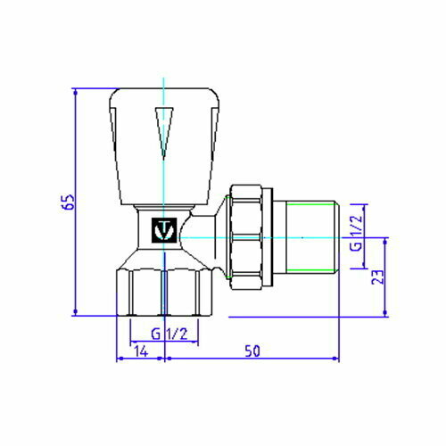 Клапан радиаторный VALTEC угловой 1/2" "мини" с полусгоном, ручной, компактный, для радиатора (батареи) отопления VT.017. N.04 - фото №6