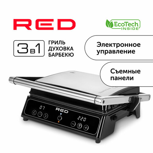 redmond rgm m809 sp08 rgp 08 cменная панель плоская для электрогриля rgm m809 Гриль RED solution SteakPRO RGM-M809, Черный