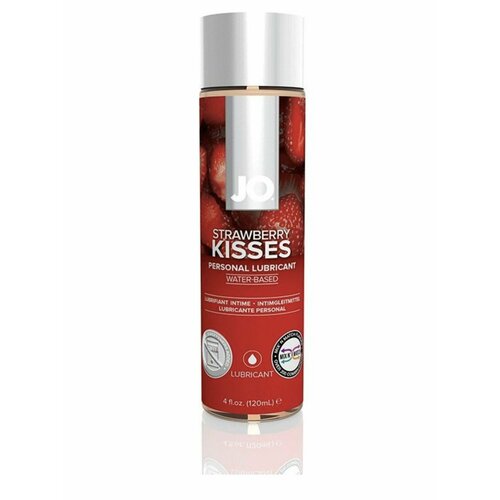 System JO Лубрикант на водной основе с ароматом клубники JO Flavored Strawberry Kiss - 120 мл.