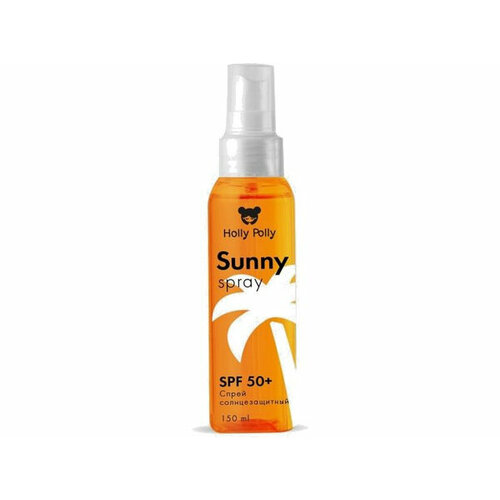 Детский Спрей-Молочко солнцезащитный Holly Polly Sunny SPF 50+ водостойкий 3+, 150мл holly polly бальзам для губ spf 50 манго