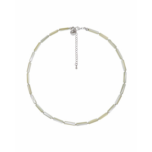 Колье Strekoza Collection, перламутр, длина 41 см, серебряный, белый