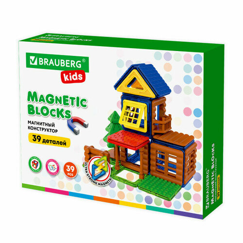 Магнитный конструктор Brauberg Magnetic Build Blocks-39 Построй дом