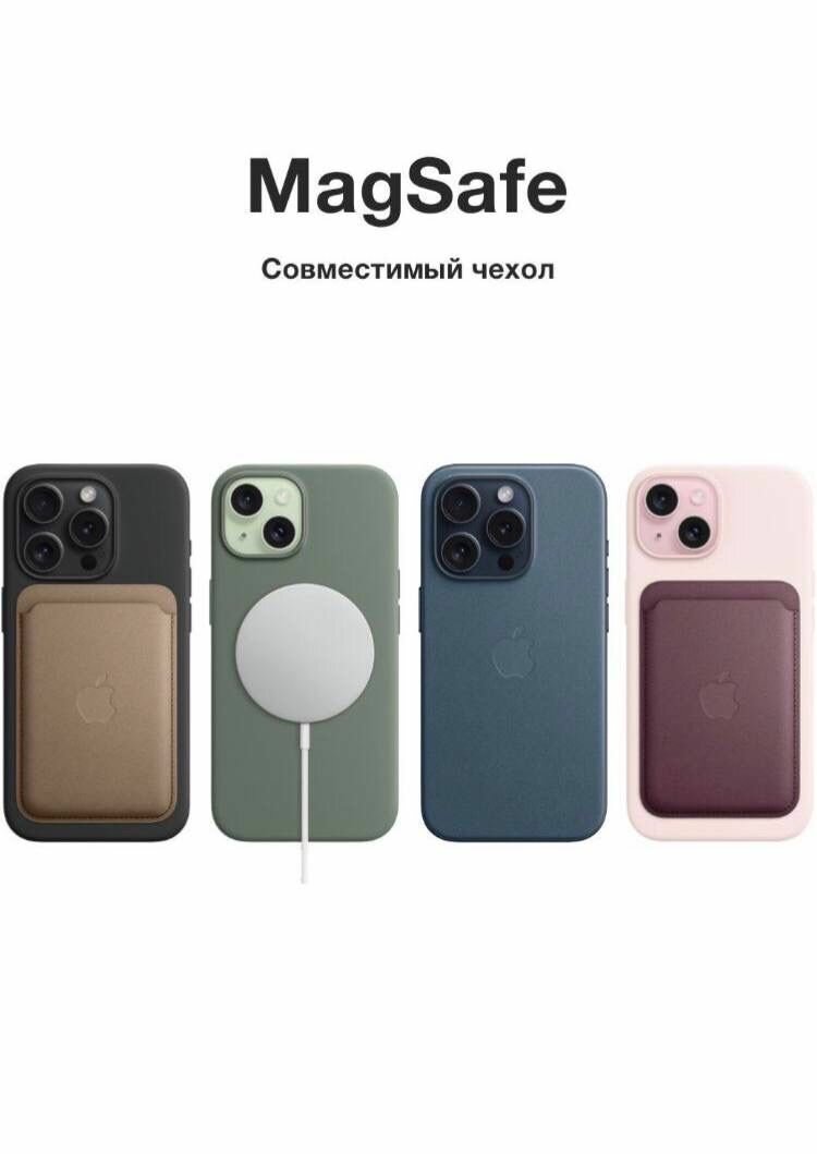 Чехол кожаный MagSafe для iPhone 14 / Анимация NFC / Leather Case with MagSafe /Blue