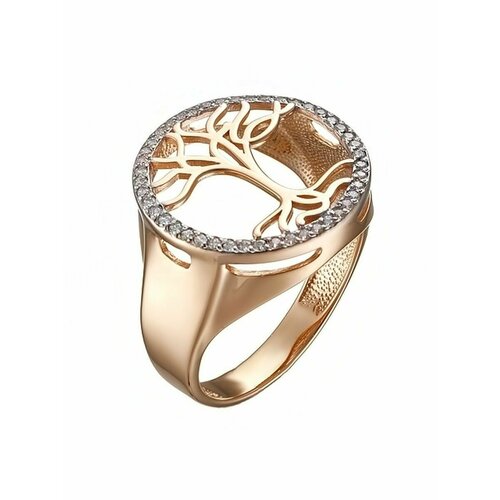 Печатка YA ZOLOTO красное золото 585 проба фианит размер 165 красный 45000₽