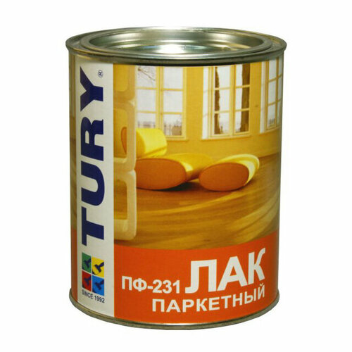 Лак алкидный паркетный tury пф-231 09л глянцевый арт лак пф-231 09кг 1312₽