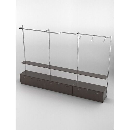 Настенная торговая система Global 4 3600мм с тумбами Т-11 Дуб Венге 360 x 45 x 2395 см 41884₽