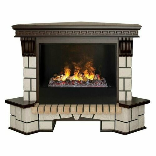 Электрокамин RealFlame Stone Coner 26 AO с очагом 3D Cassette 630 электрокамин realflame stone corner 26 ao с moonblaze black