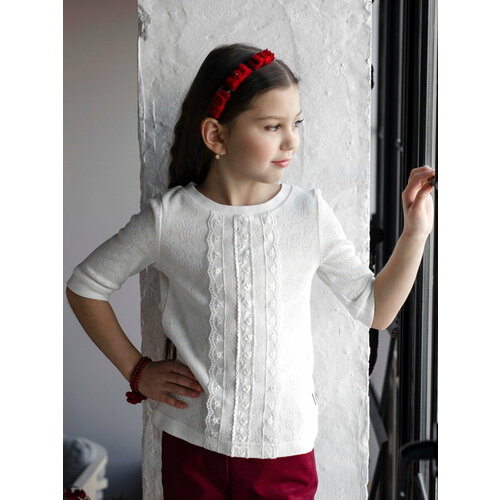 фото Школьная блуза ladno, размер 140/64, белый
