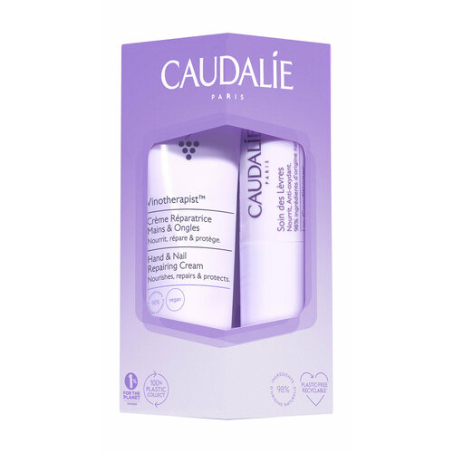 CAUDALIE Набор Идеальный дуэт Крем для рук и ногтей 30 мл Бальзам для губ питательный 45 г 1871₽