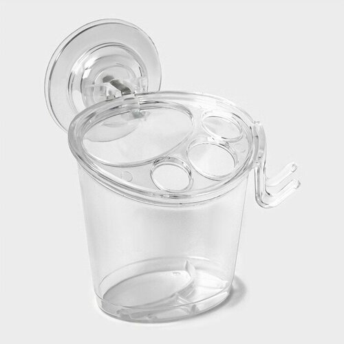 Держатель для зубных щёток и пасты на липучке 12511511 см цвет прозрачный 556₽