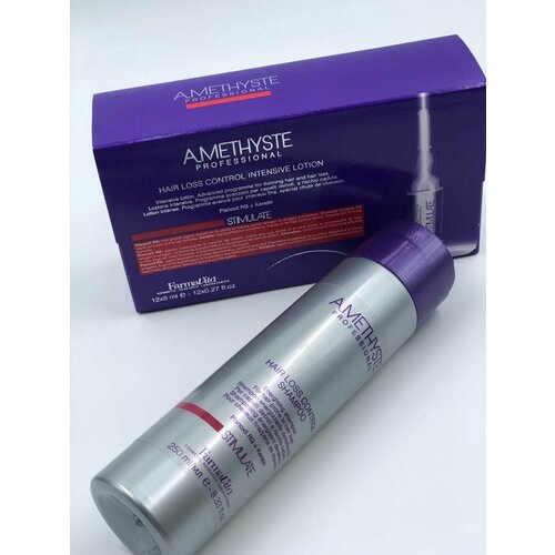 Профессиональный набор для роста и против выпадения волос farmavita amethyste hair loss control lotion лосьон для ухода за ослабленными волосами 12х8 мл