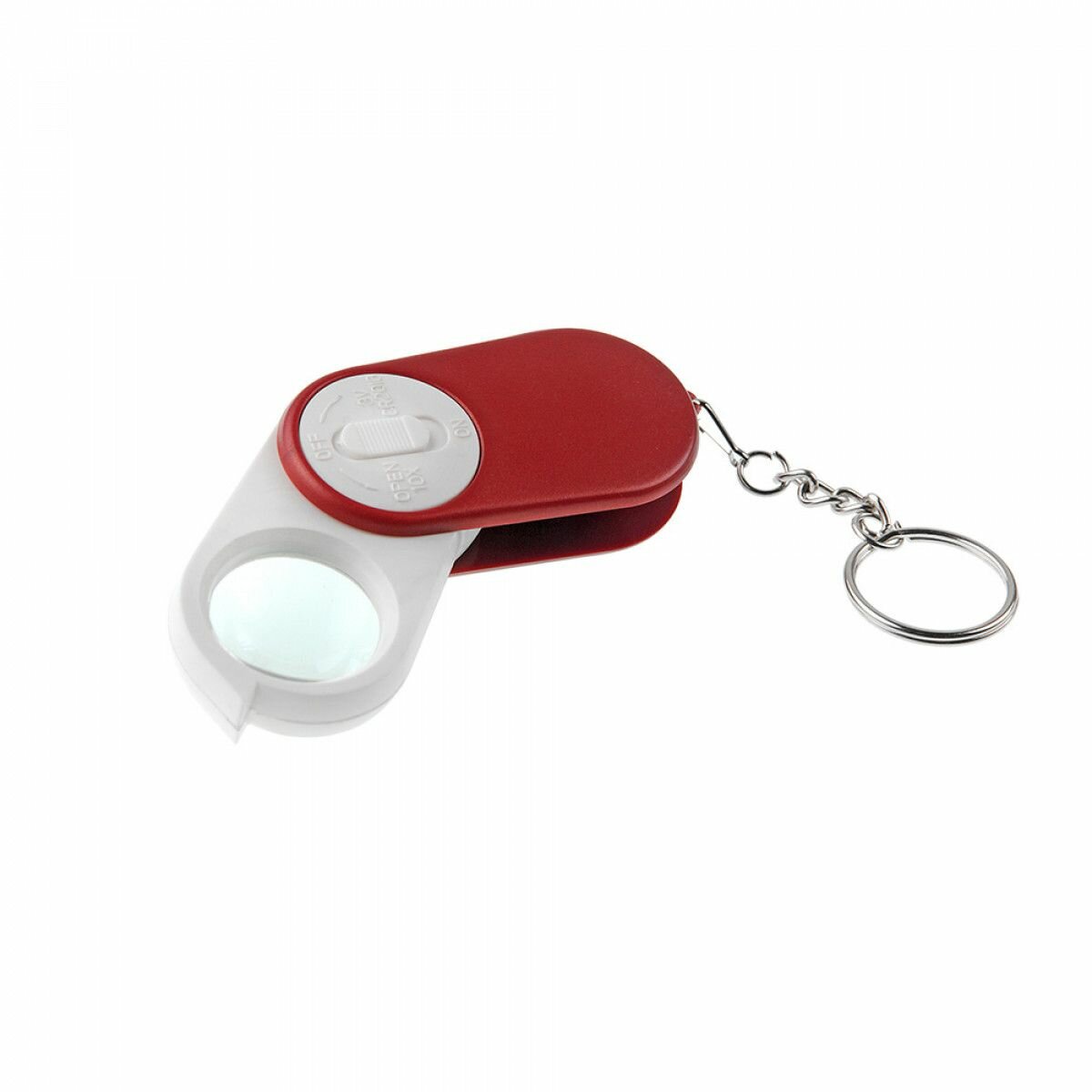 Лупа Veber1062 (10х, 25мм, брелок), складная, с подсветкой, круглая линза