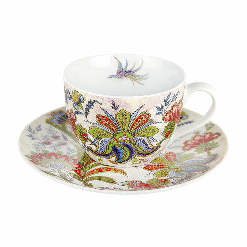 Чашка с блюдцем bright ornamental 250мл фарфор 2320₽