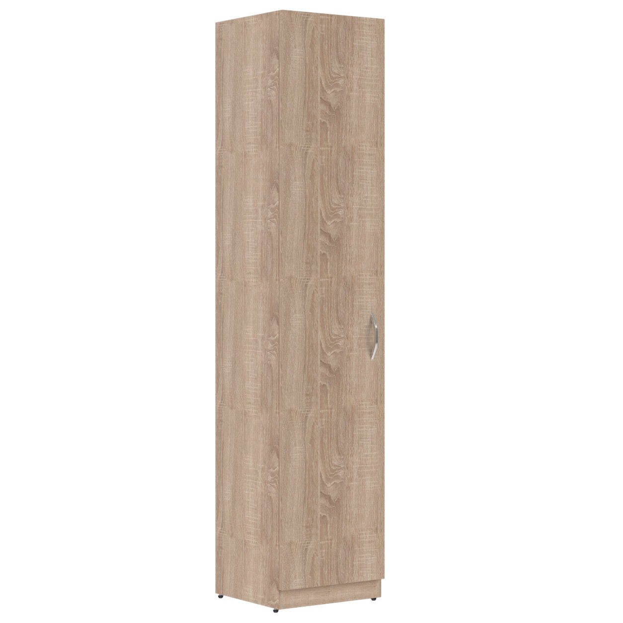 Шкаф пенал напольный SKYLAND SIMPLE SR-5U.1(L), узкий шкаф распашной, левый, дуб сонома светлый, 38.6х37.5х181.5 см