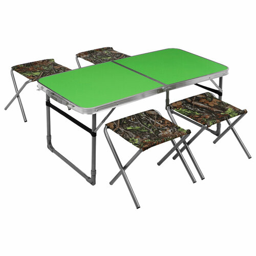 Набор мебели: стол, 4 стула, цвет зелёный с дубовыми листьями стол jordan 4 стула ray