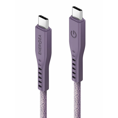 фото Кабель energea flow usb-c/usb-c pd240w 5a nanoweave magnetic tie, 1.5 м, purple [cbl-flcc-pur150m]