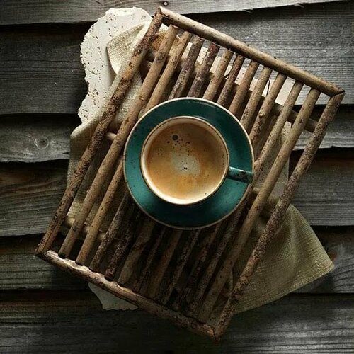 Чашка чайная Крафт Блю фарфор 228мл синий коричневый 1650₽