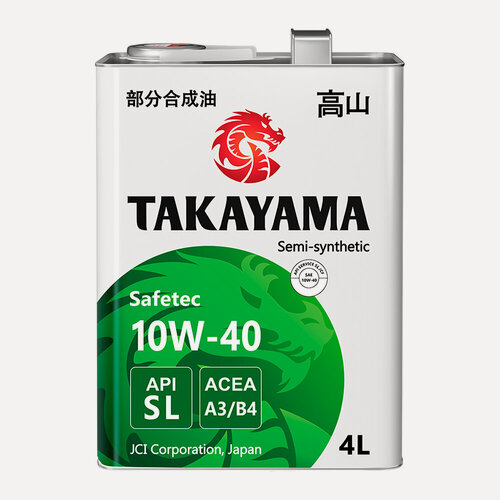 Изображение товара Масло моторное TAKAYAMA SAFETEC 10W40 полусинтетика 4 л 605591