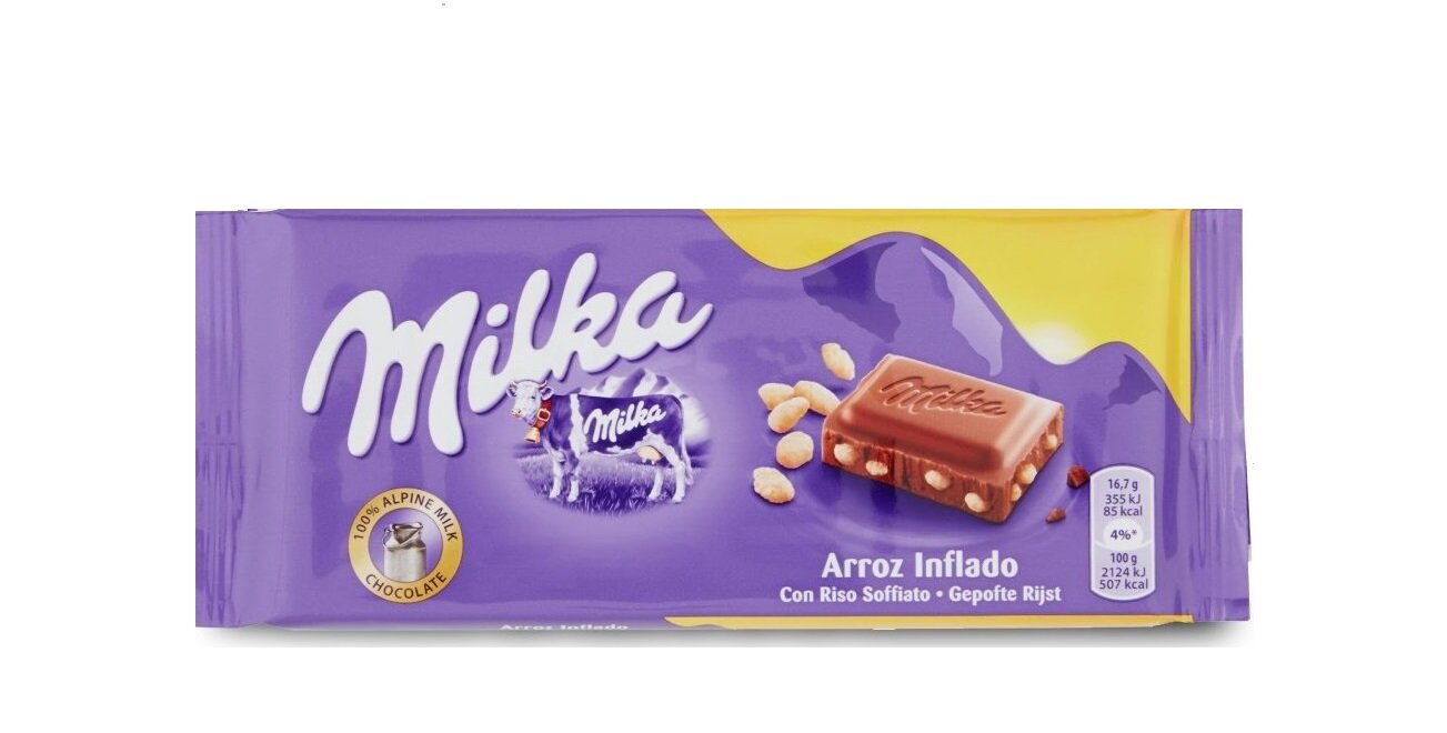 Milka Crispy Rice Soffiato шоколад молочный с арахисом 100 гр