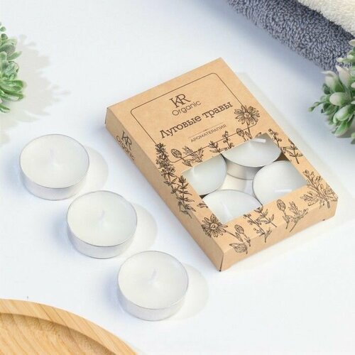 Свеча чайная ароматическая 6 шт в под коробке Луговые травы 515₽