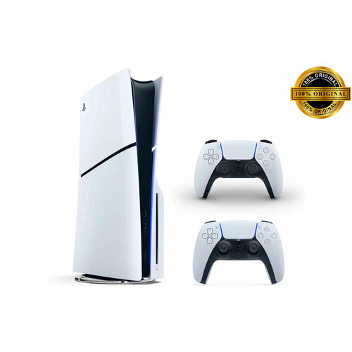 Игровая приставка Sony PlayStation 5 Slim, с дисководом, 1 ТБ, два геймпада игровая приставка sony playstation 5 cfi 1200a japan 3gen 825gb blu ray