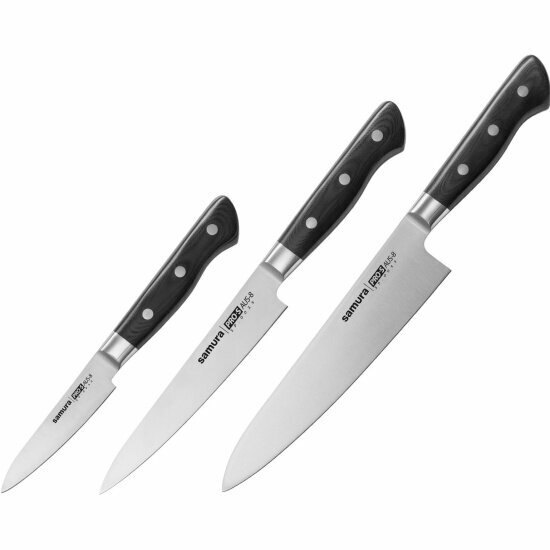 Набор из 3 ножей "Поварская тройка" Samura Pro-S SP-0220/K (10, 23, 85), G-10