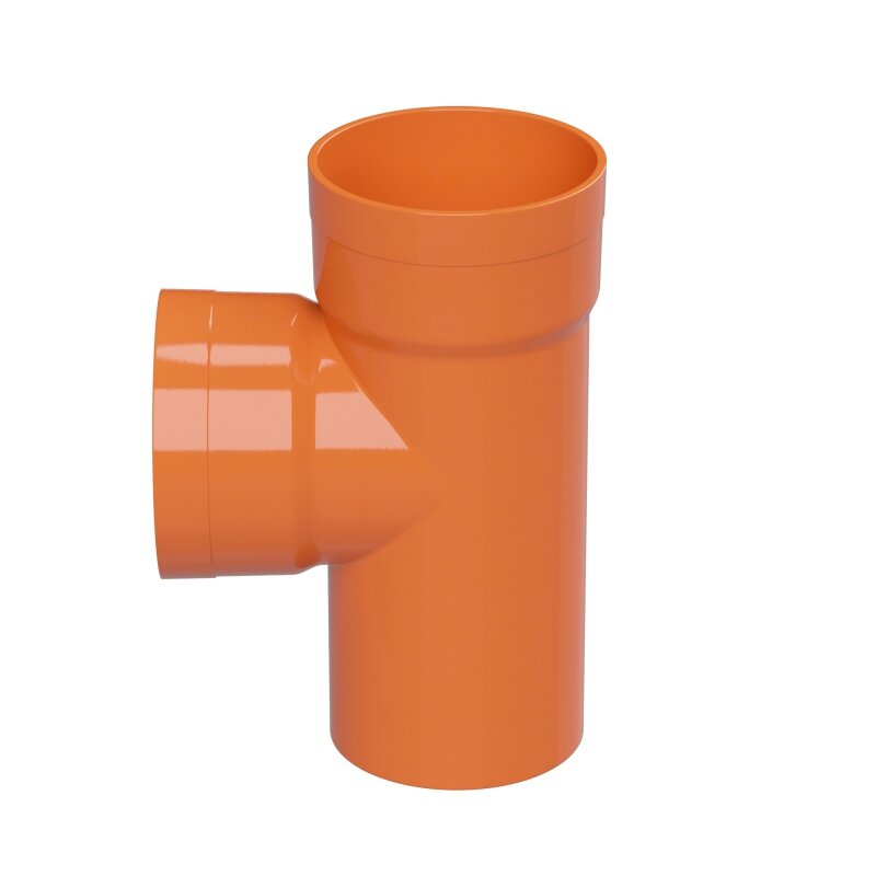 фото Тройник для двустен. труб 90град. d90 ДКС 020090