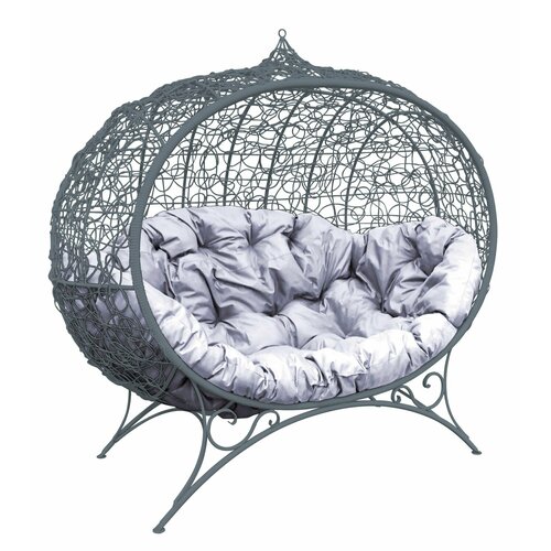 Диван M-group улей на ножках с ротангом серый серая подушка 37950₽