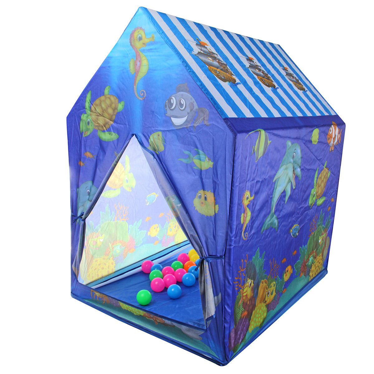 Детская игровая палатка "Морской мир", 50 шариков, Veld Co / Домик для детей, сухой бассейн