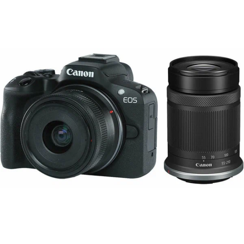 Canon Беззеркальный фотоаппарат Canon EOS R50 kit RF-S 18-45mm IS STM RF-S 55-210mm Черный 12990000₽