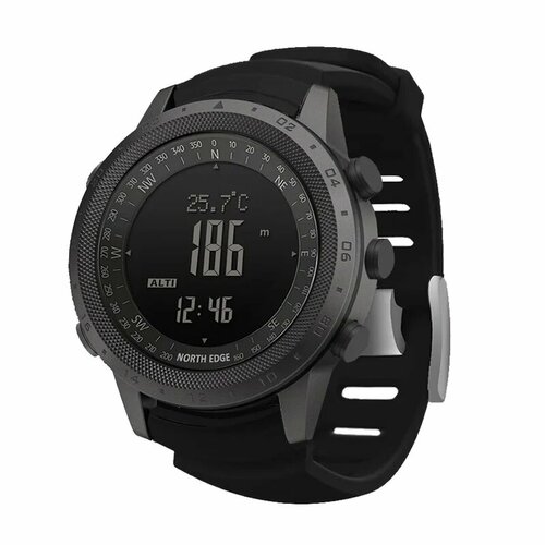Мужские спортивные водонепроницаемые часы NORTH EDGE 120 мАч Black rubber strap 3259₽