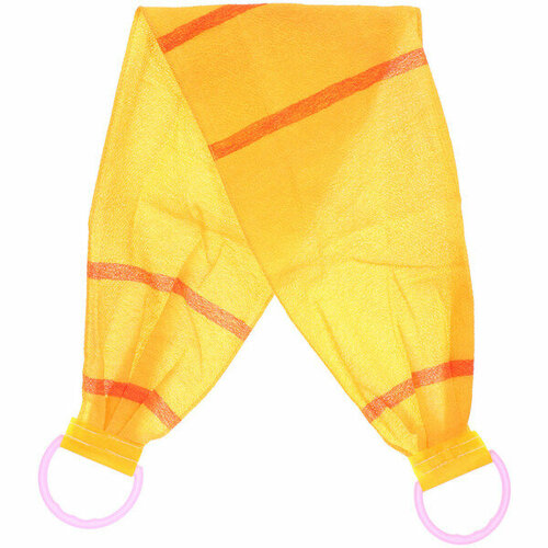 Мочалка для тела жёсткая «Premium - Rikkotto», цвет жёлтый, 20*120см (ZIP пакет)