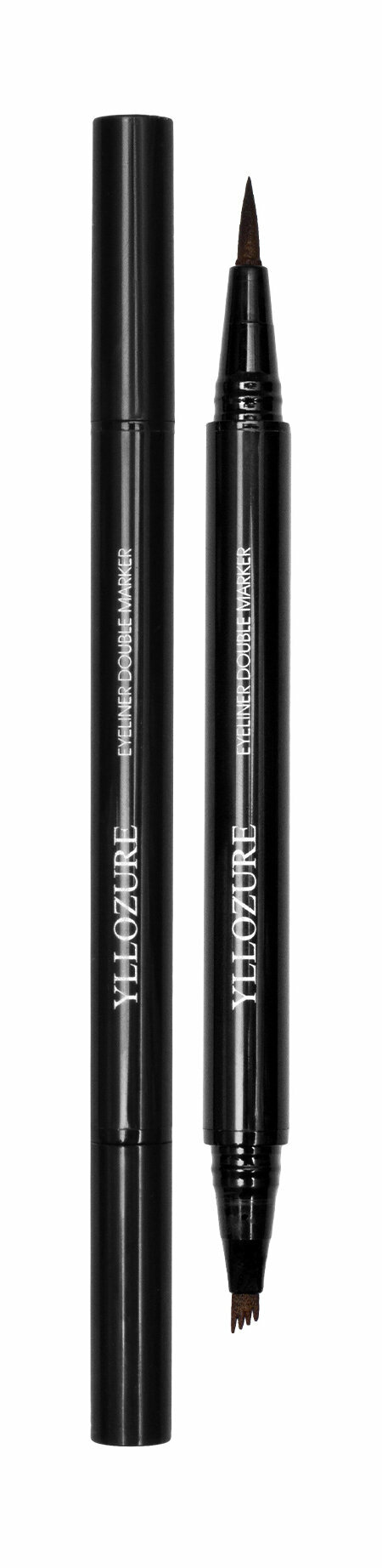 YLLOZURE Подводка для глаз двойная Double Eye Liner жидкая, 2 мл, 05 brown