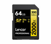 Карта памяти Lexar Professional 2000x Gold SDXC 64GB UHS-II U3 V90, R/W 300/260 МБ/с