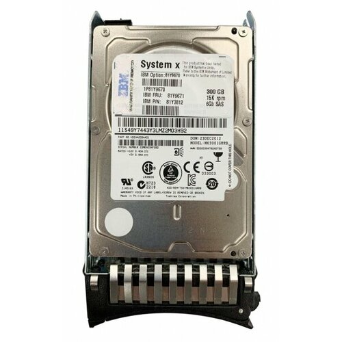 Жесткий диск IBM HDE1100BAA51 300Gb 15000 SAS 25 HDD 16460₽