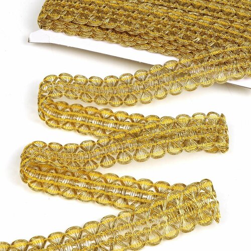 Тесьма отделочная металлизированная шир32 мм цв золото 137 метров 1199₽