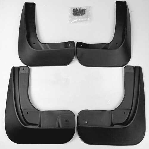 Брызговики для VW Polo 6 liftback 2021- / Поло 6 лифтбек 2021-, комплект 4 шт. + крепеж