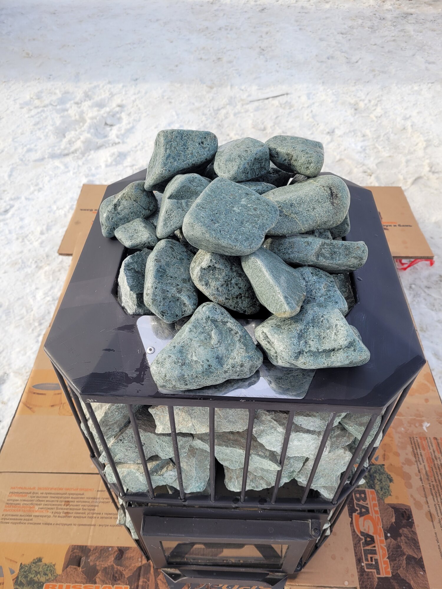 Жадеит премиум галтованный сорт "А" камни для бань и саун 7-13 см 10кг
