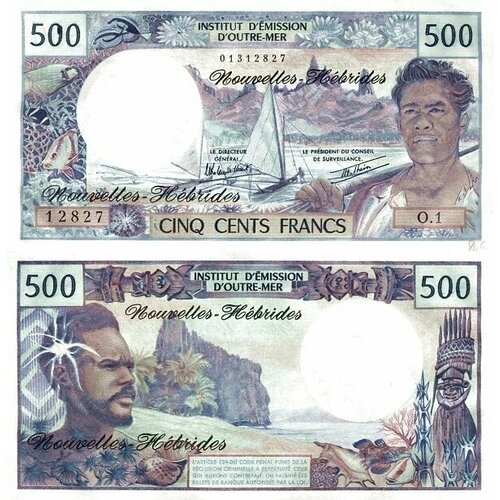 клуб нумизмат банкнота 500 франков западной африки 1980 года кот д ивуар Новые Гебриды 500 франков 1970 - 1980 UNC
