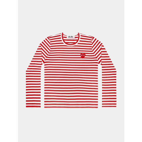 Лонгслив Comme des Garcons PLAY Striped, размер XXL, красный