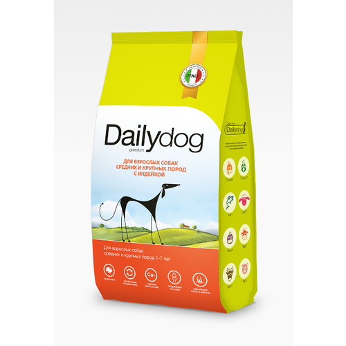 Daily Dog корм для взрослых собак средних и крупных пород с индейкой