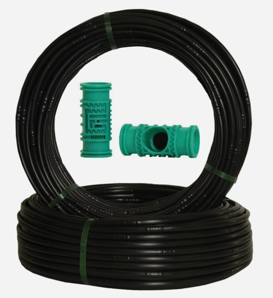 фото Трубка капельная подземная IRRIGO PC ND компенсированная, 16 мм, 2.0л/ч, шаг 33см, 1,1мм, черная (отрезок 10м.)