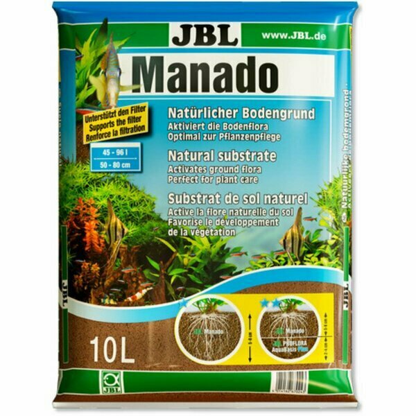 JBL Manado натуральный субстрат д/пресноводных аквариумов, красно-коричневый, 10 л