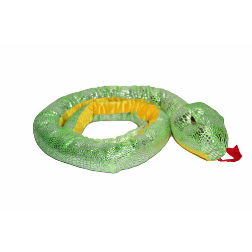 Игрушка мягконабивная Змея цвет зеленый желтый 139 см 199₽