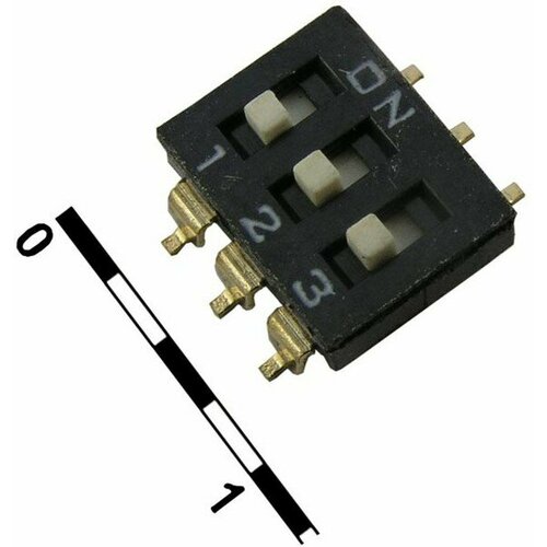 SWD 4-3, DIP-переключатель , серия , 30 мОм, 3 (ON-OFF) с шагом 2,54 мм, 4.45х8.58х9.8 мм