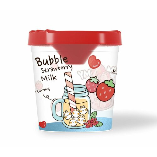 Стакан-непроливайка Schoolformat зайки С клубничками 250 мл красный с принтом тиснение фольгой 203₽