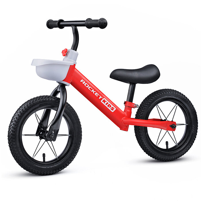 Беговел детский Oubaoloon 12", колеса надувные, цвет красный