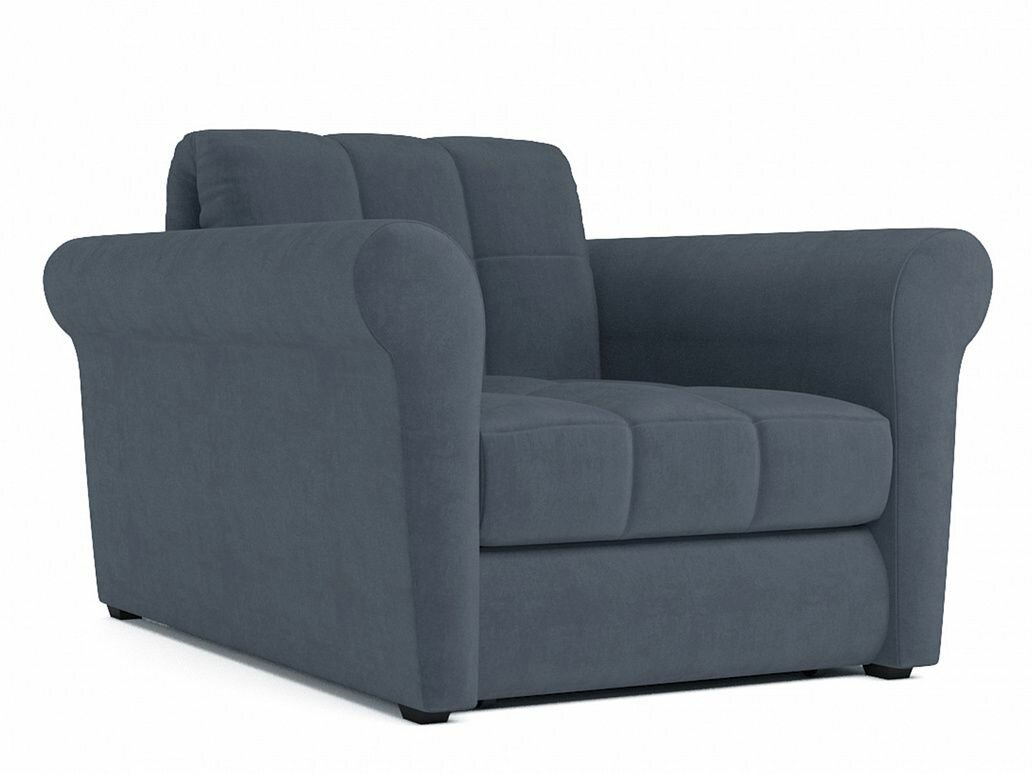 Meblevka Кресло-кровать аккордеон Гранд велюр серо-синий