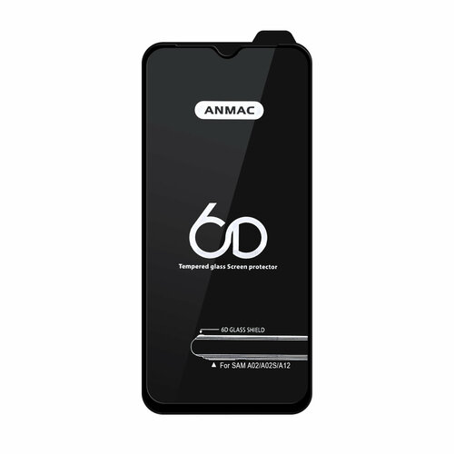 Защитное стекло Samsung A02/A02S/A04/A04S/A12 Anmac 6D Black